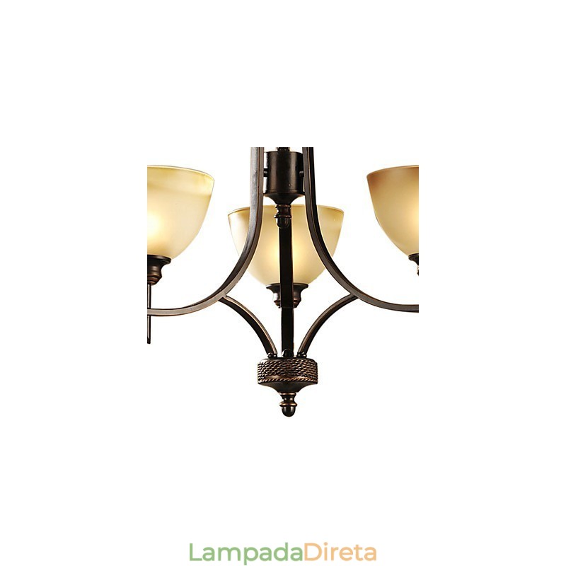 Lustre Elegante com 3 Luzes em Luz Quente