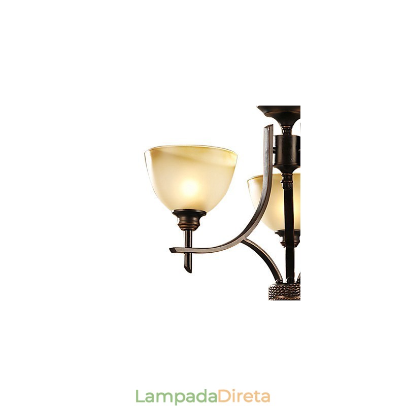 Lustre Elegante com 3 Luzes em Luz Quente