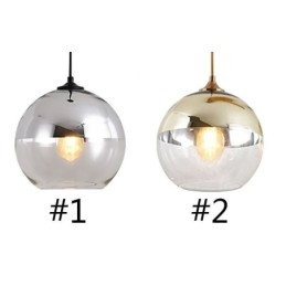 Luminária pendente criativa de ferro e globo de vidro, iluminação decorativa
