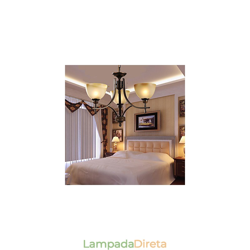 Lustre Elegante com 3 Luzes em Luz Quente