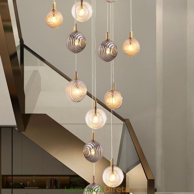 Luminária pendente de vidro criativa decorativa globo de vidro loft