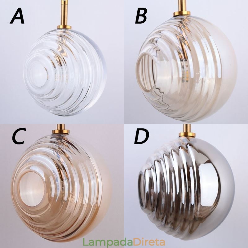 Luminária pendente de vidro criativa decorativa globo de vidro loft