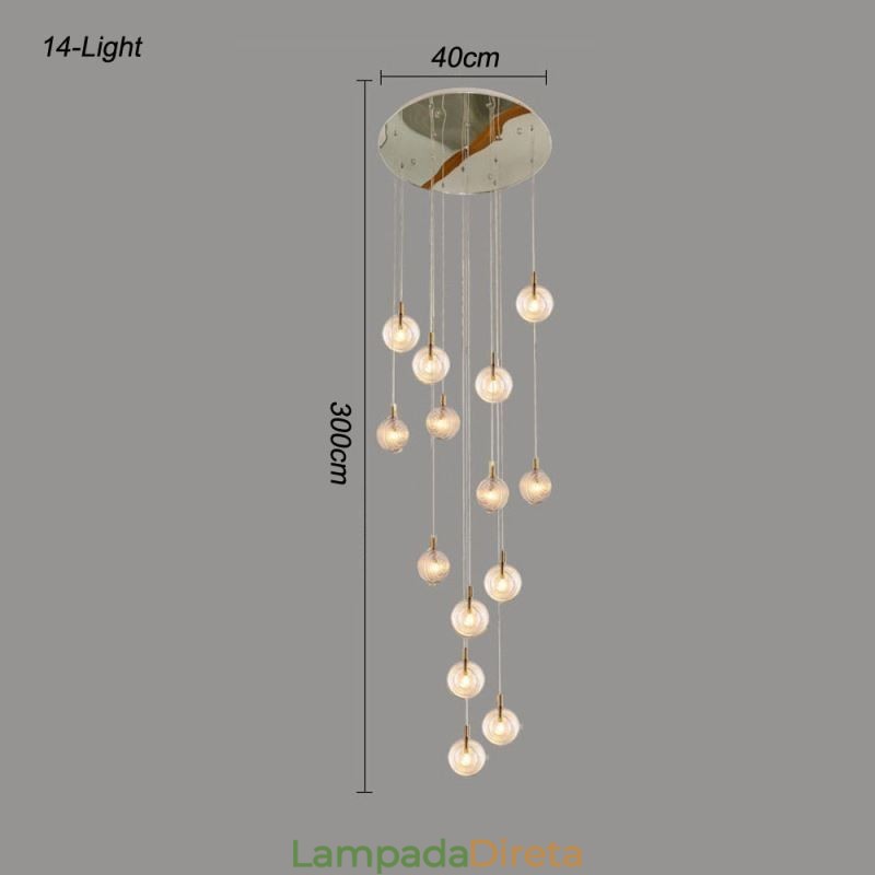 Luminária pendente de vidro criativa decorativa globo de vidro loft