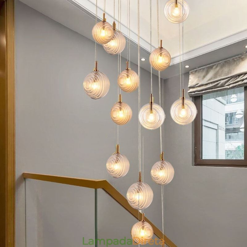 Luminária pendente de vidro criativa decorativa globo de vidro loft