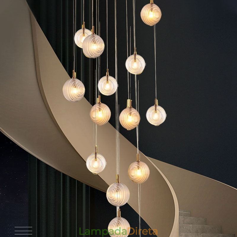 Luminária pendente de vidro criativa decorativa globo de vidro loft