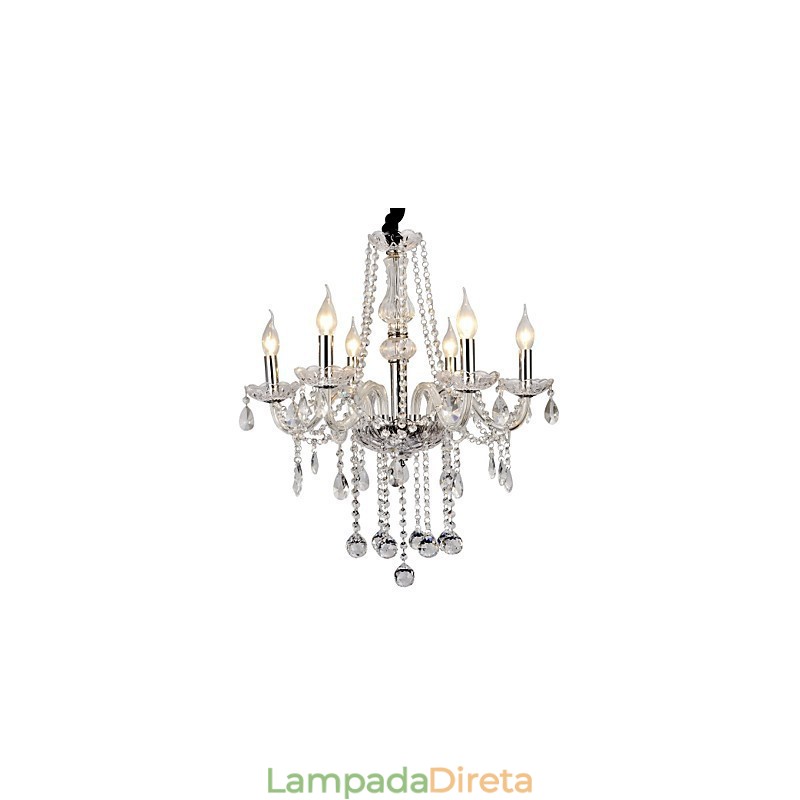 Lustre moderno contemporâneo de cristal galvanizado em metal