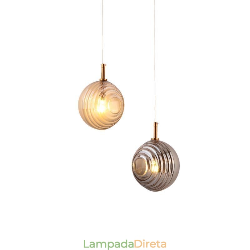 Luminária pendente de vidro criativa decorativa globo de vidro loft