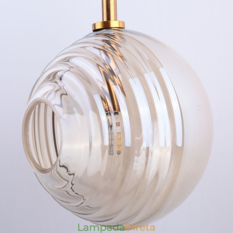 Luminária pendente de vidro criativa decorativa globo de vidro loft