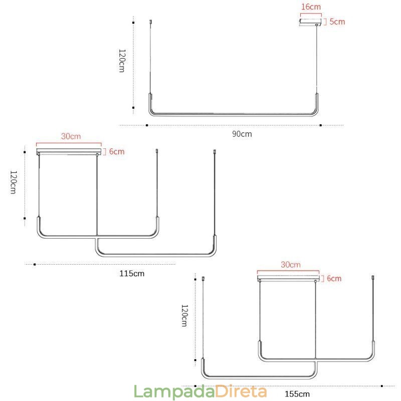 Luminária pendente moderna e minimalista