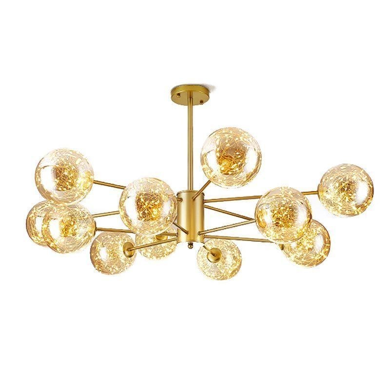 Luminária pendente Magic Bean estilo nórdico, luminária pendente Gypsophila com bola de vidro