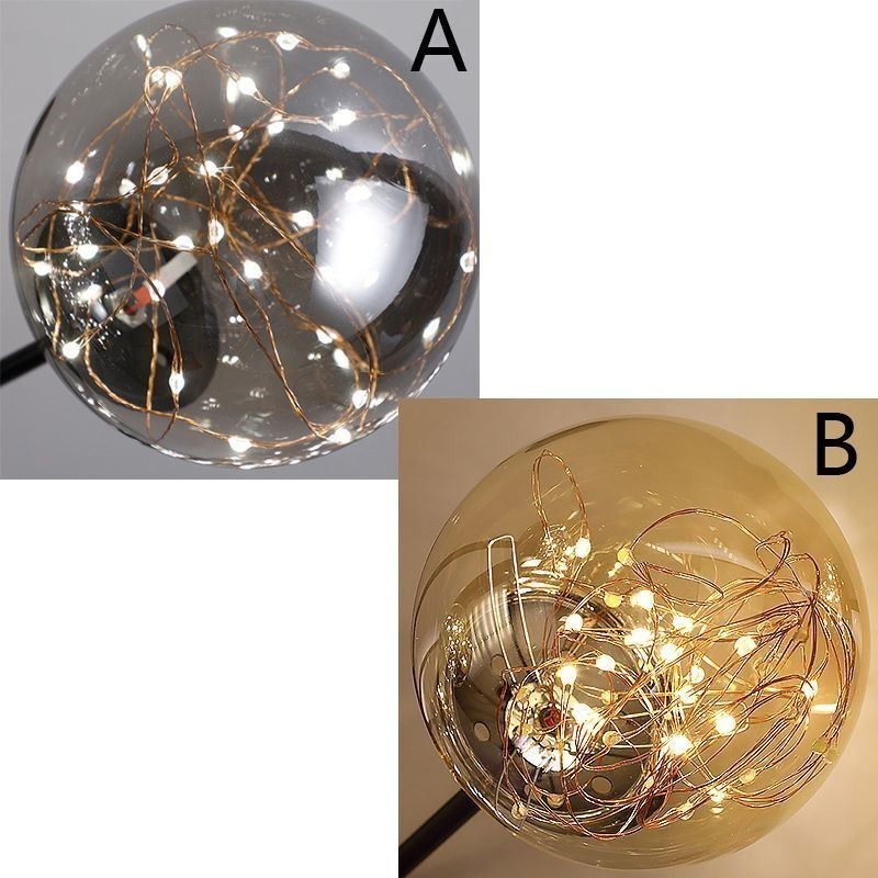 Luminária pendente Magic Bean estilo nórdico, luminária pendente Gypsophila com bola de vidro