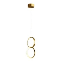 Luminária pendente de latão com anéis decorativos