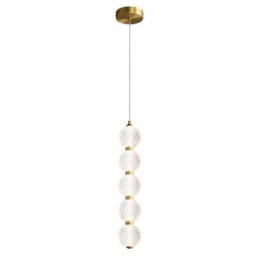 Luminária pendente de acrílico com contas decorativas
