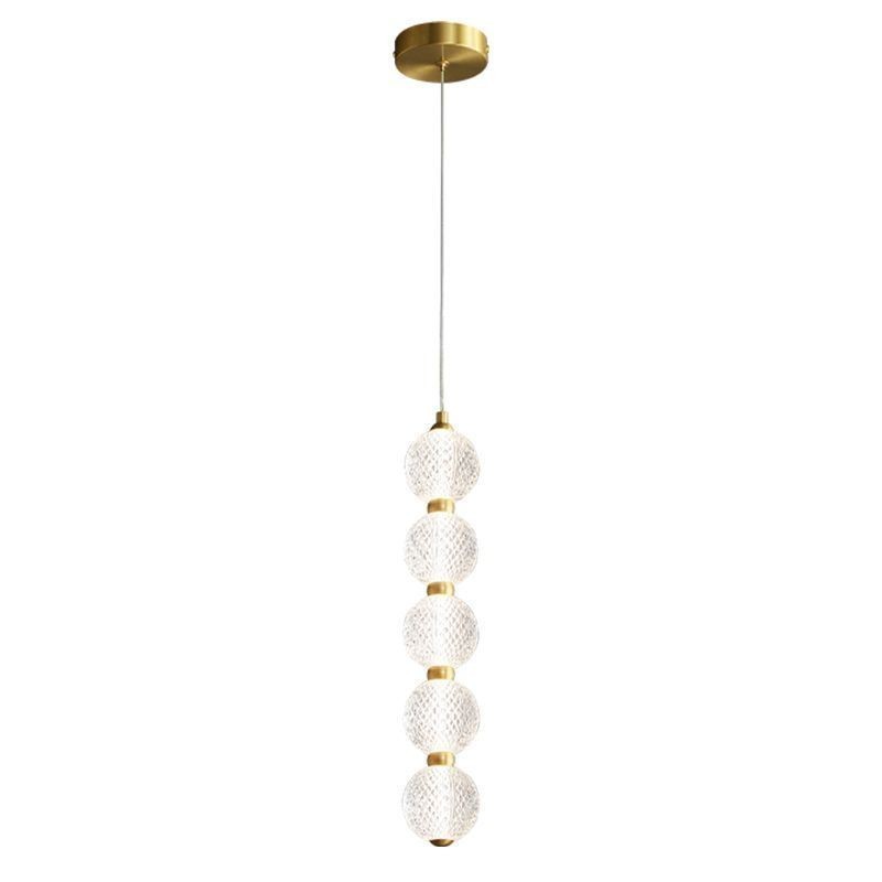 Luminária pendente de acrílico com contas decorativas