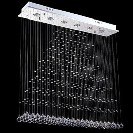 Luminária pendente retangular de cristal, lustre de teto, luminárias de iluminação