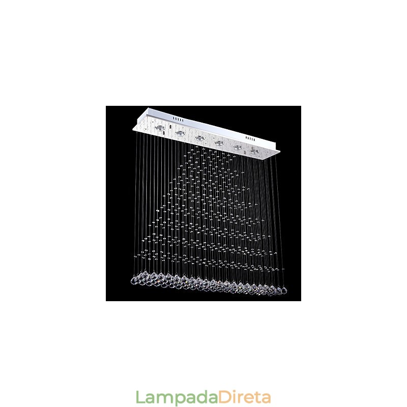 Luminária pendente retangular de cristal, lustre de teto, luminárias de iluminação