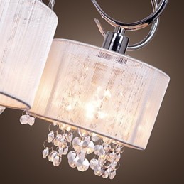 Lustre moderno contemporâneo de cristal cromado em metal