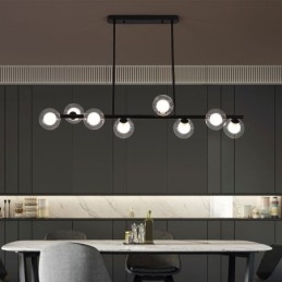 Lustre Globo de Vidro Tipo Horizontal Pendente Luz