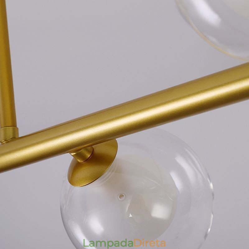 Lustre Globo de Vidro Tipo Horizontal Pendente Luz