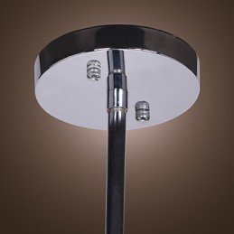 Lustre moderno contemporâneo de cristal cromado em metal