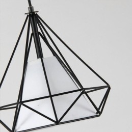 Luminária pendente em formato de diamante, luminária decorativa moderna e minimalista