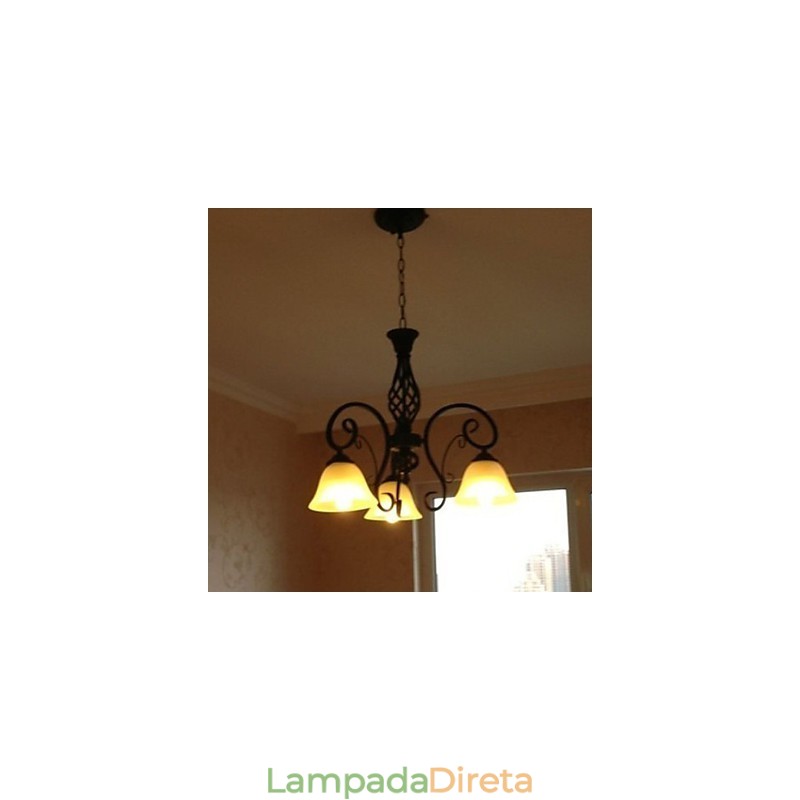Lustre de metal com pintura rústica Lodge
