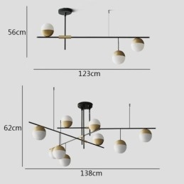 Lustre de teto com bola de vidro