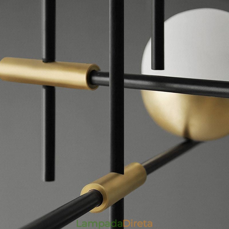Lustre de teto com bola de vidro
