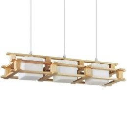 Luminária pendente criativa de carvalho com 3 luzes, luz de teto decorativa de madeira, café