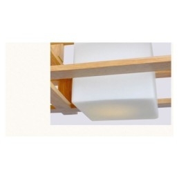 Luminária pendente criativa de carvalho com 3 luzes, luz de teto decorativa de madeira, café
