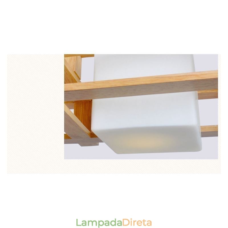 Luminária pendente criativa de carvalho com 3 luzes, luz de teto decorativa de madeira, café
