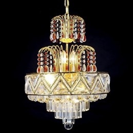 Lustre de metal com pintura de cristal clássico tradicional