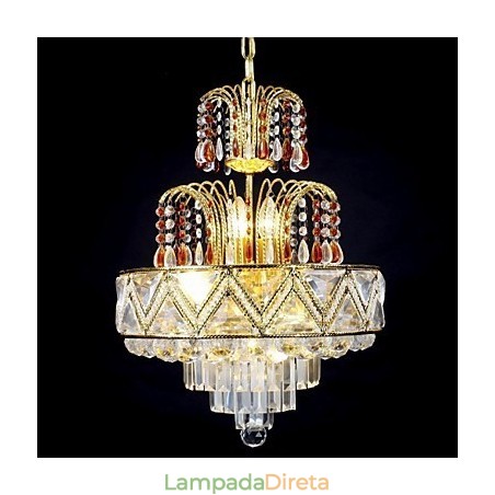 Lustre de metal com pintura de cristal clássico tradicional Lustre de metal com pintura de cristal clássico tradicional