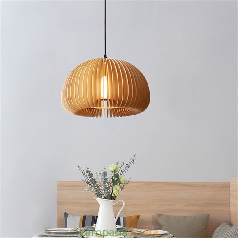 Luminária pendente estilo retrô Basswood Abóbora Luminária pendente