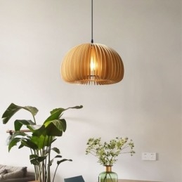 Luminária pendente estilo retrô Basswood Abóbora Luminária pendente