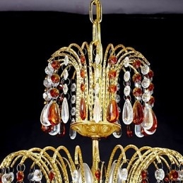 Lustre de metal com pintura de cristal clássico tradicional