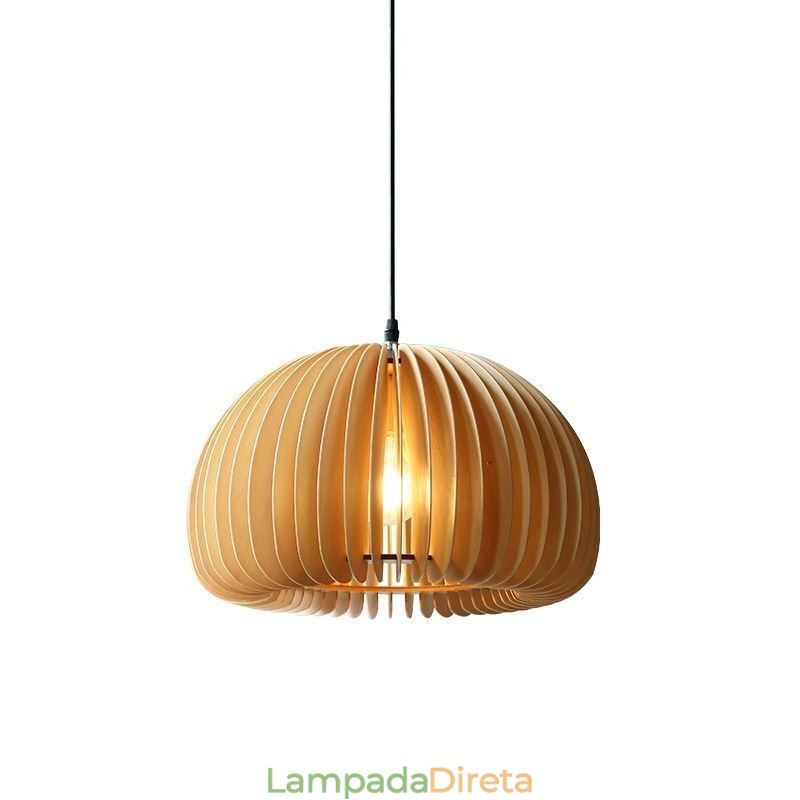 Luminária pendente estilo retrô Basswood Abóbora Luminária pendente