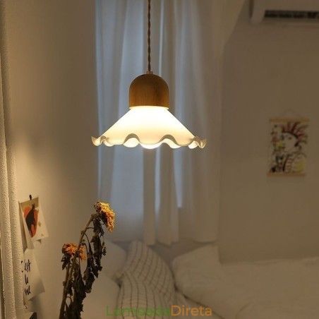Luminária pendente moderna de vidro com renda, luminária pendente de cabeça única Luminária pendente moderna de vidro com renda, luminária pendente de cabeça única