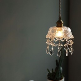 Elegante luminária pendente de vidro com cabeça única Mini luminária pendente
