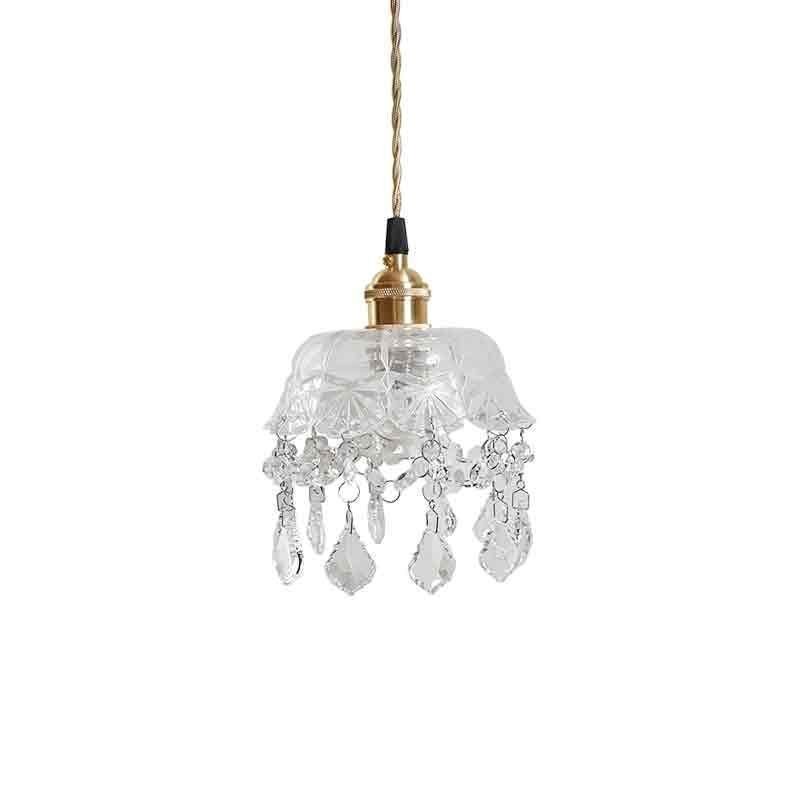 Elegante luminária pendente de vidro com cabeça única Mini luminária pendente