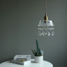 Elegante luminária pendente de vidro com cabeça única Mini luminária pendente
