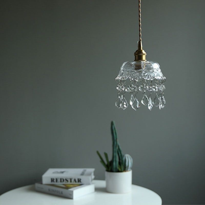 Elegante luminária pendente de vidro com cabeça única Mini luminária pendente