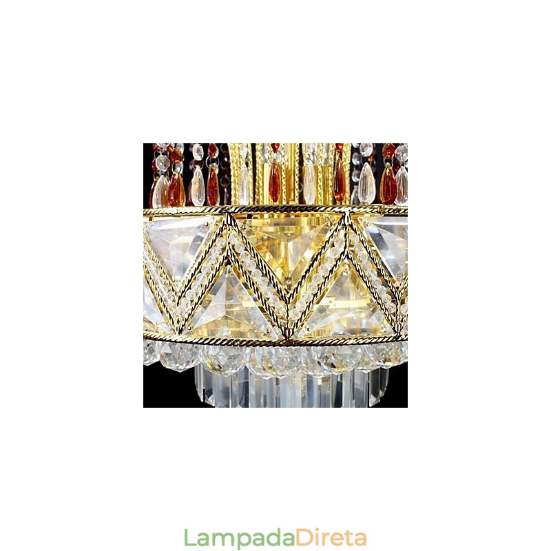 Lustre de metal com pintura de cristal clássico tradicional