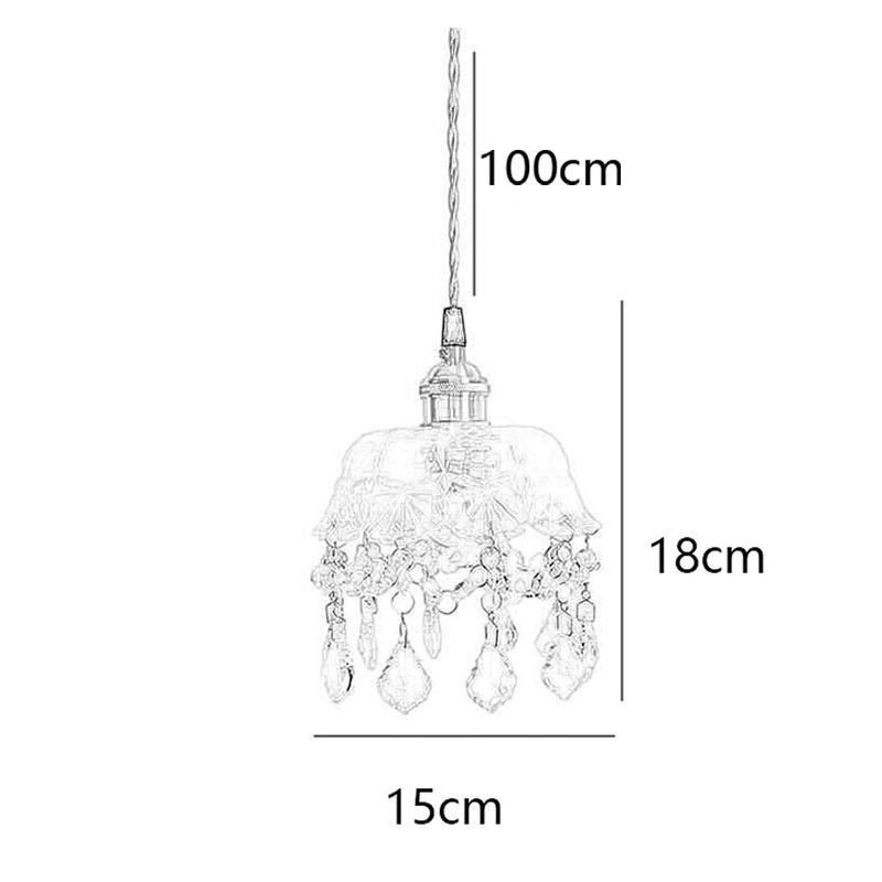 Elegante luminária pendente de vidro com cabeça única Mini luminária pendente