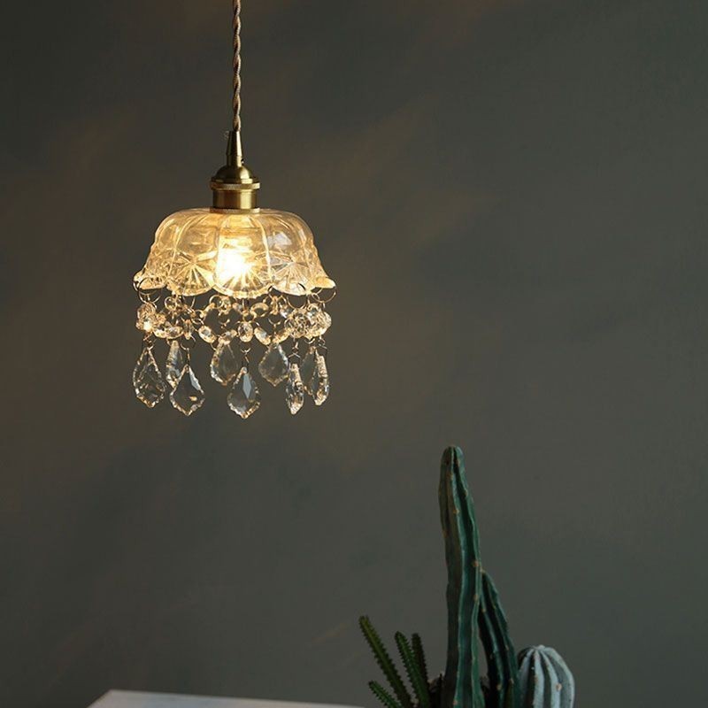 Elegante luminária pendente de vidro com cabeça única Mini luminária pendente