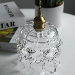 Elegante luminária pendente de vidro com cabeça única Mini luminária pendente