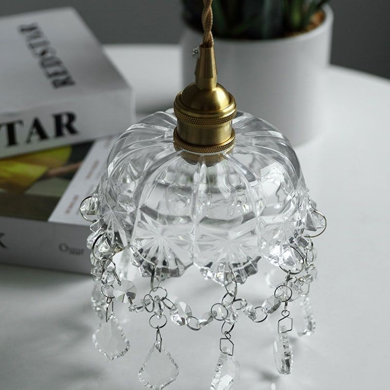 Elegante luminária pendente de vidro com cabeça única Mini luminária pendente