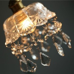 Elegante luminária pendente de vidro com cabeça única Mini luminária pendente
