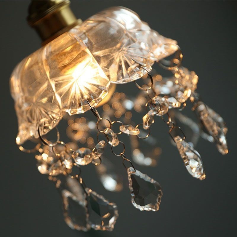 Elegante luminária pendente de vidro com cabeça única Mini luminária pendente