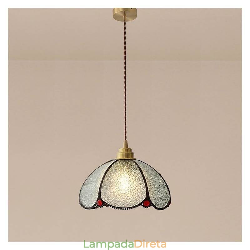 Luminária pendente minimalista de vidro com pétalas, luminária pendente de vidro de cabeça única